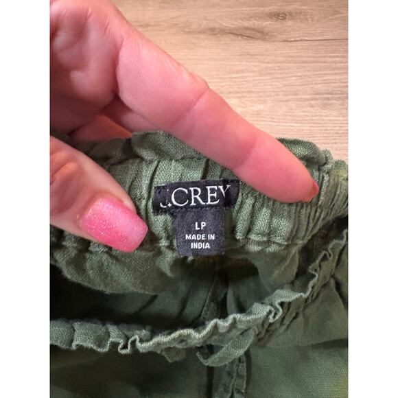 J. Crew 2024 Green Linen Soliel Wide Leg Pants L Casual Minimalist Beach Coastal - Picture 10 of 11